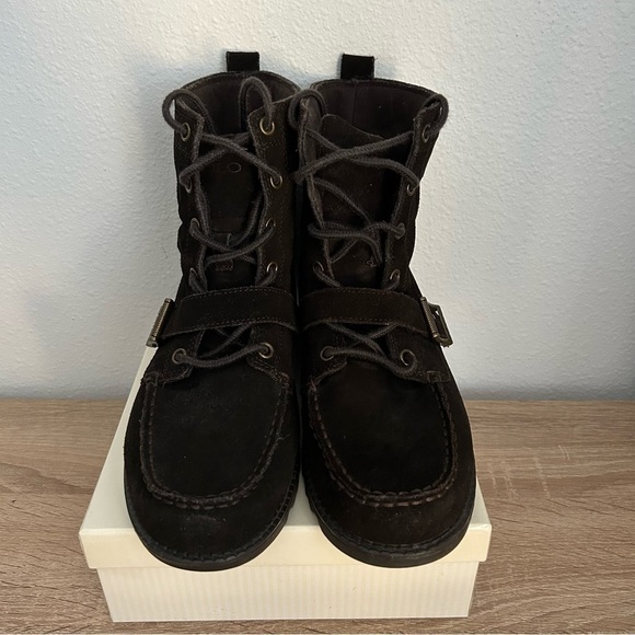 Polo Ralph Lauren boots Mens size‎ 5.5 Ranger Boot buckle brown suede - Picture 1 of 7